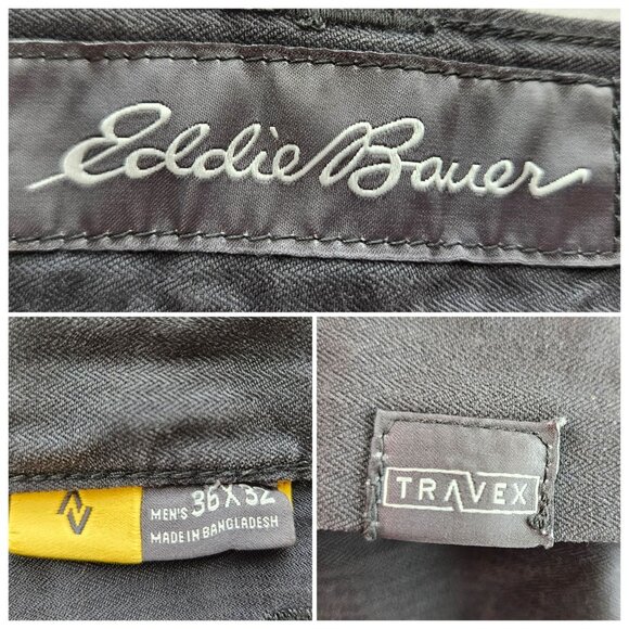 Eddie Bauer Mens Pants Travex Hiking Outdoor Performance 35x32 Grey Charcoal - Picture 2 of 12